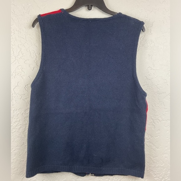 Women’s Vintage Capacity Teddy Bear Zip Up Sweater Vest Size Large Novelty Fun - Picture 6 of 7